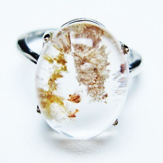 ガーデンクォーツ 指輪 ガーデン水晶 リング フリーサイズ 13号 一点物 メール便可 [M便 1/20] 115-6977