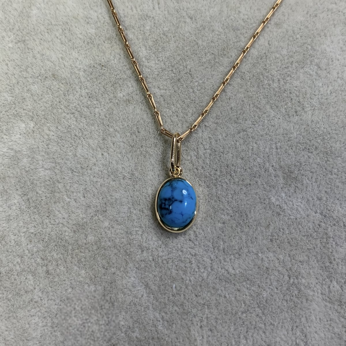 K18・ターコイズ 手作り1点物・ペンダントトップ | C.ARA