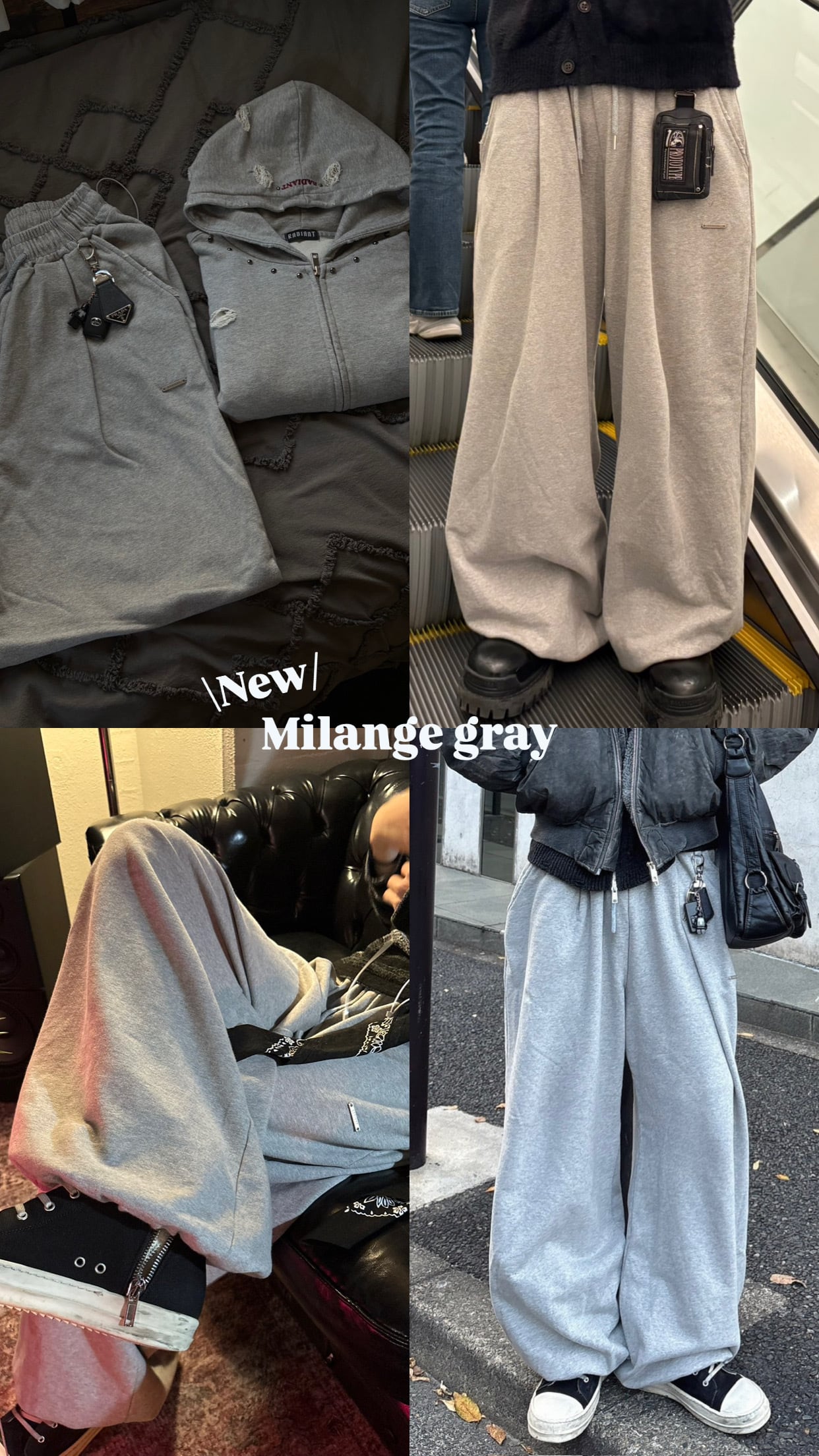 即納】RADIANT original tuck wide sweat pants | 韓国ファッション