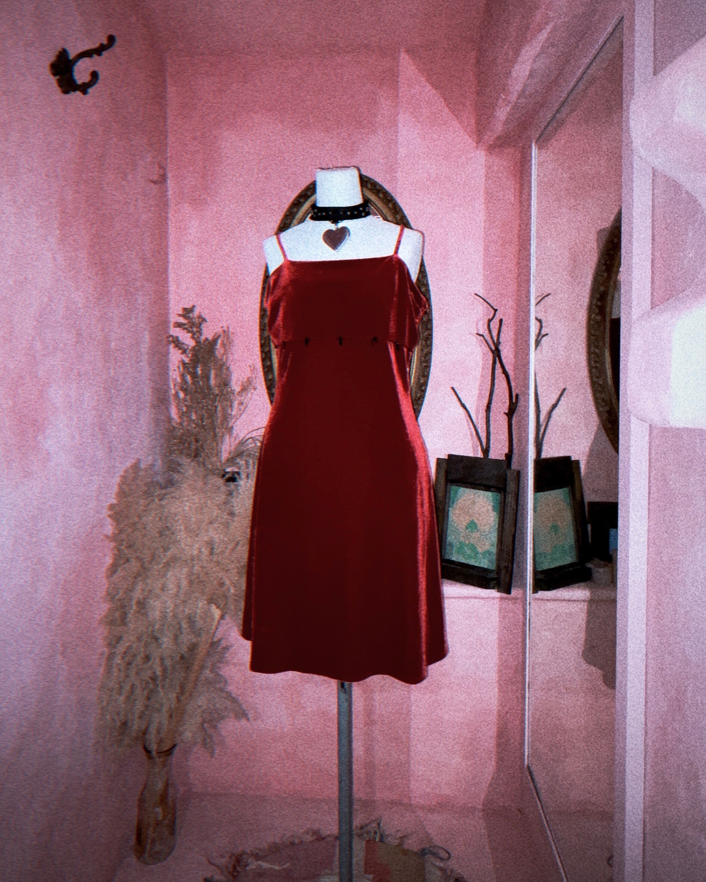 used velour camisole dress