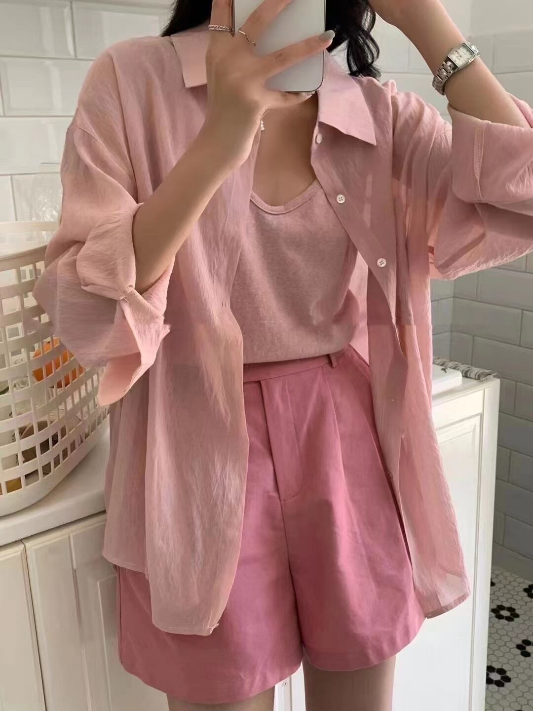 シンプルビッグシャツ　AJ22085-718