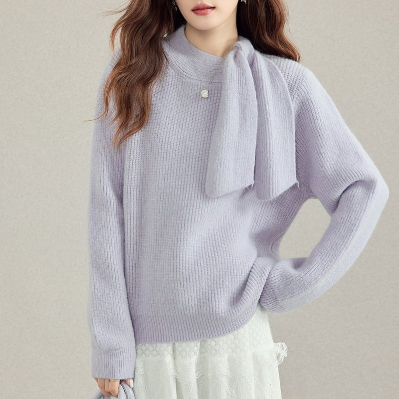 scarf pale simple knit m1252