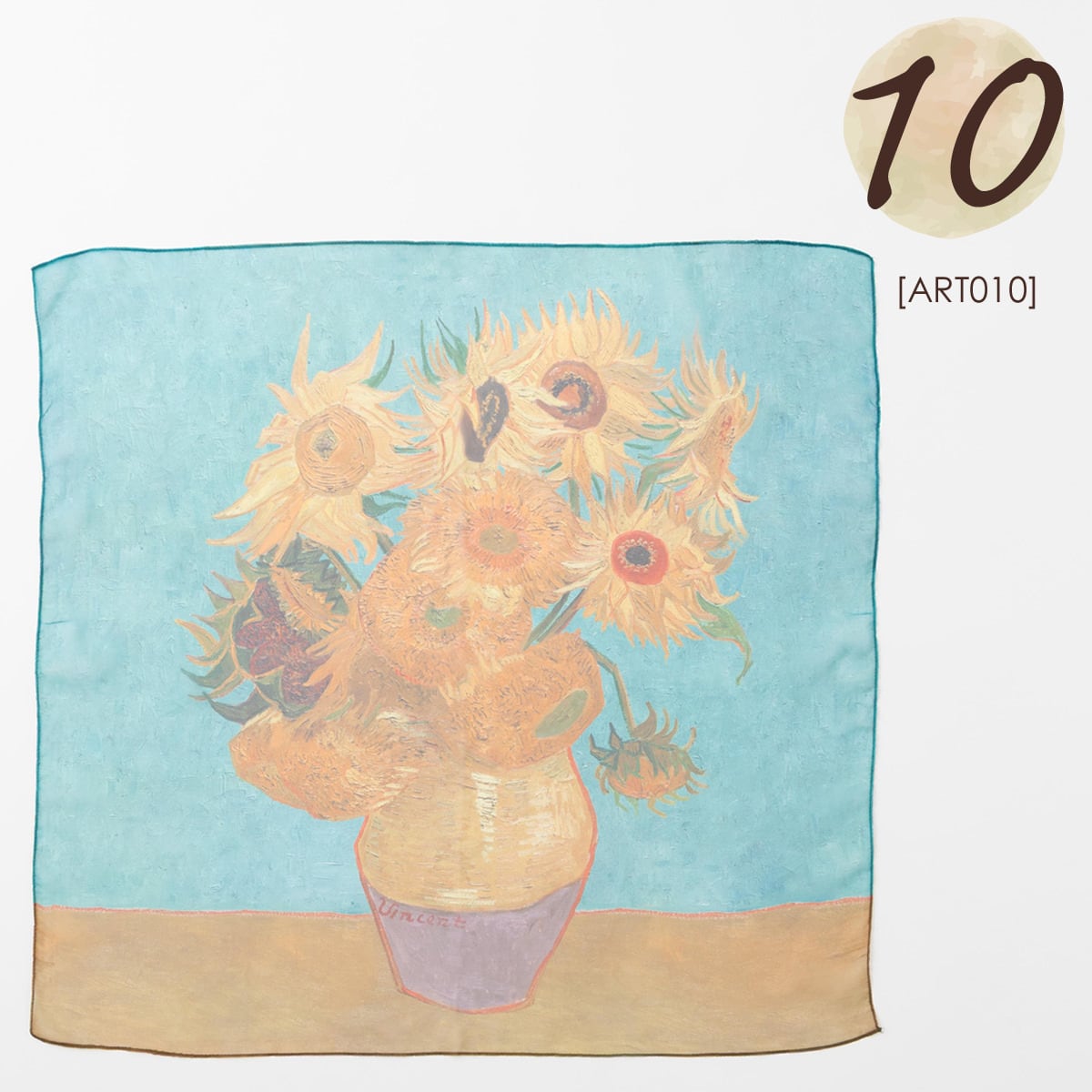 名画 シフォンスカーフ アートデザイン ふんわり軽い 70x70cm