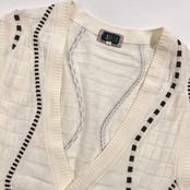 PAGELO パジェロ デザイン Vネック 前開き ニット ベスト L/ホワイト系 メンズ ゴルフ