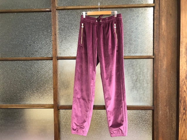 ADIDAS ADICOLOR VELOUR TRACK PANTS (BURGUNDY)