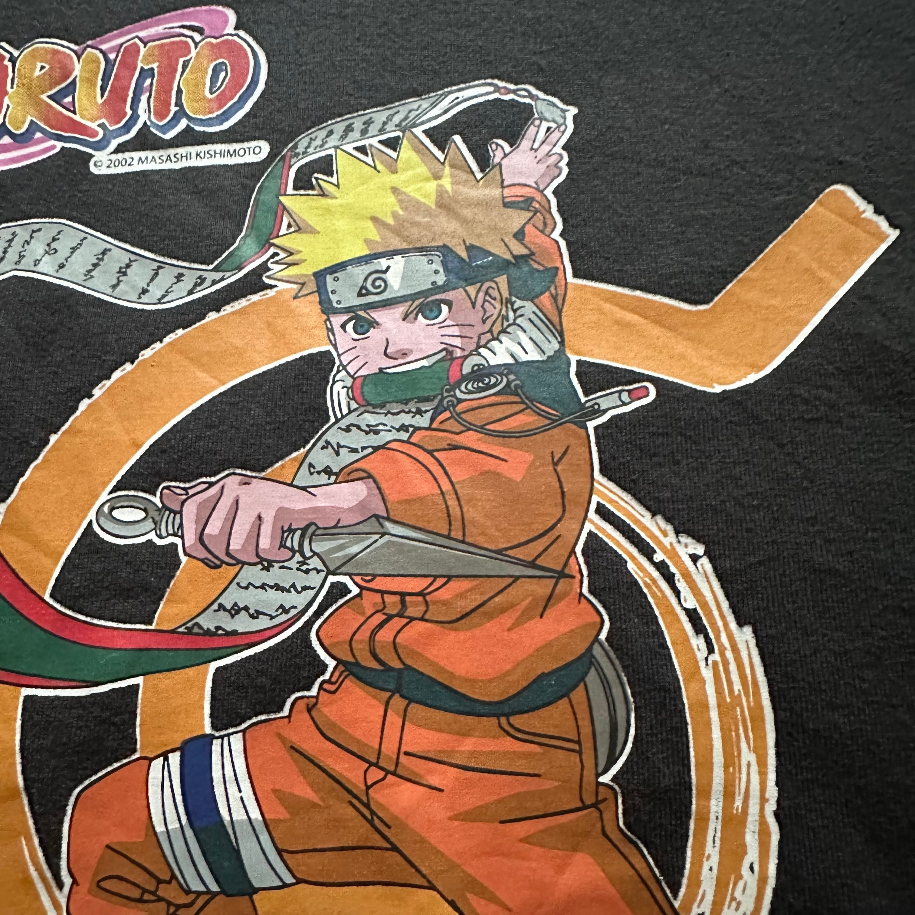 90s USA製　ナルト　NARUTO 黒Tシャツ　プリント