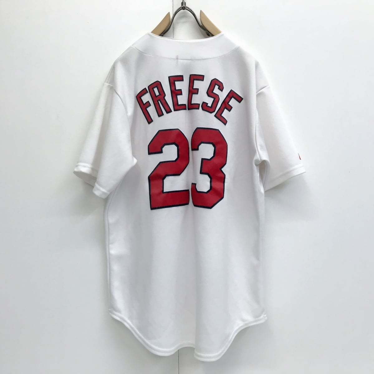 マジェスティック MLB セントルイス カージナルス DAVID FREESE #23 ベースボールシャツ ホワイト L 半袖 タグ