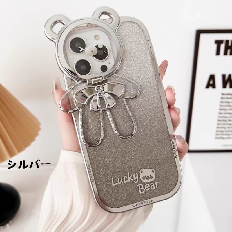 iPhone 15Proカバー iPhone15 Proクリアケース 立体的なクマモチーフと