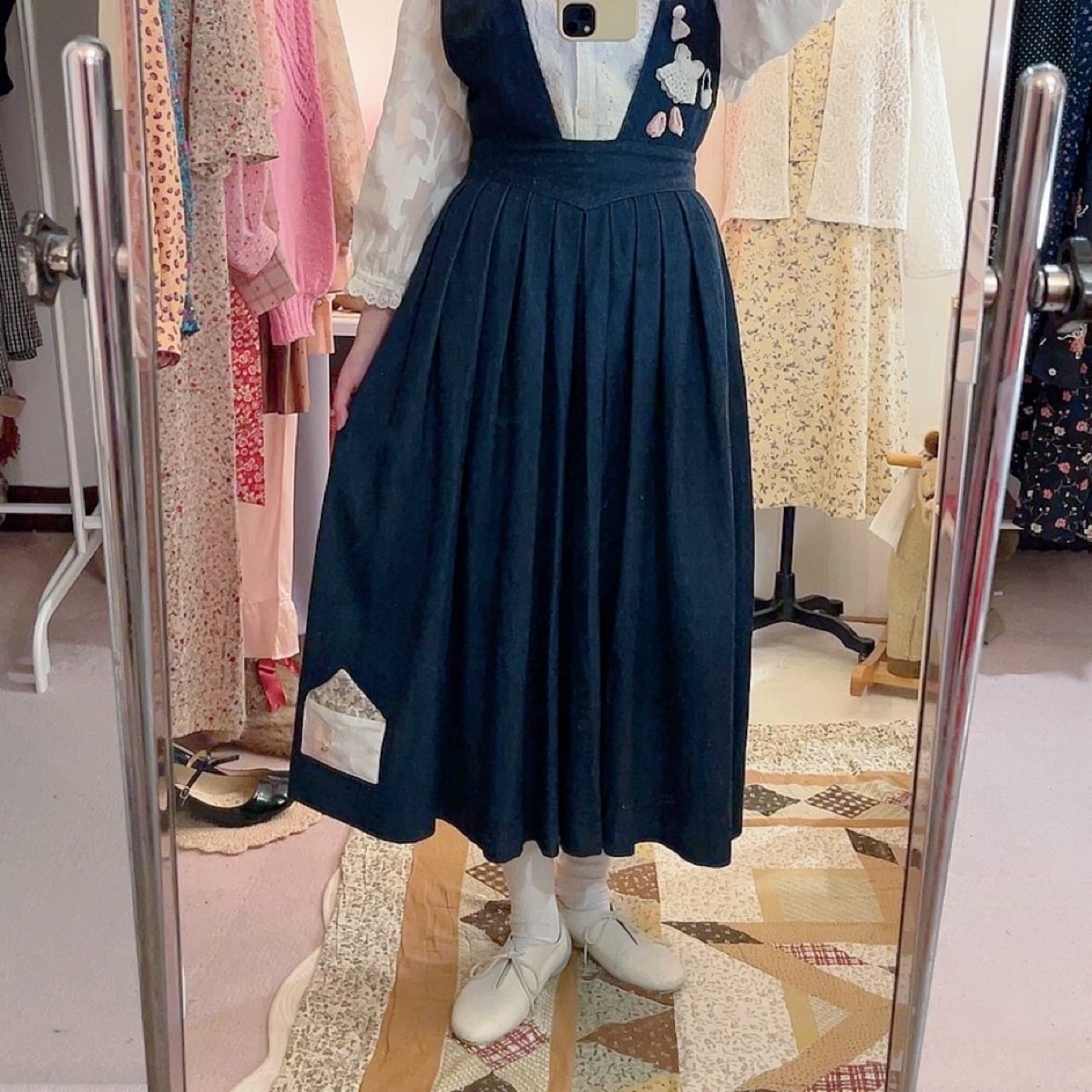remake ✂︎ fairy's outing denim jumper skirt