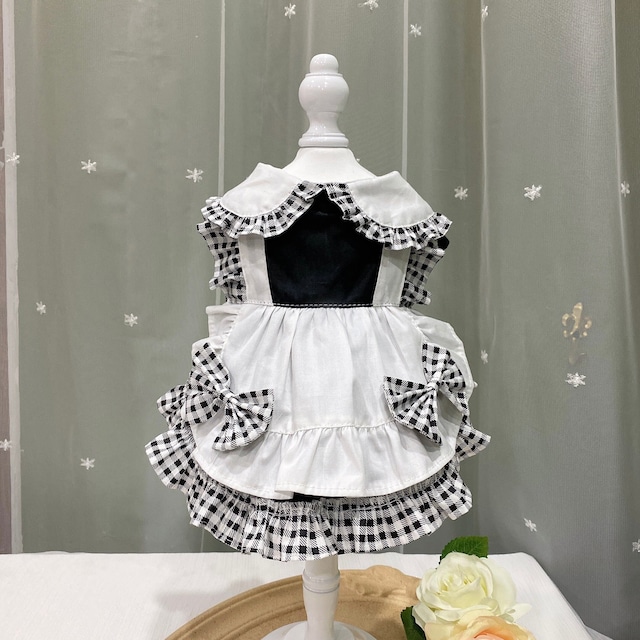 クラシックギンガムリボンドレス＆フリルハットセット　00874