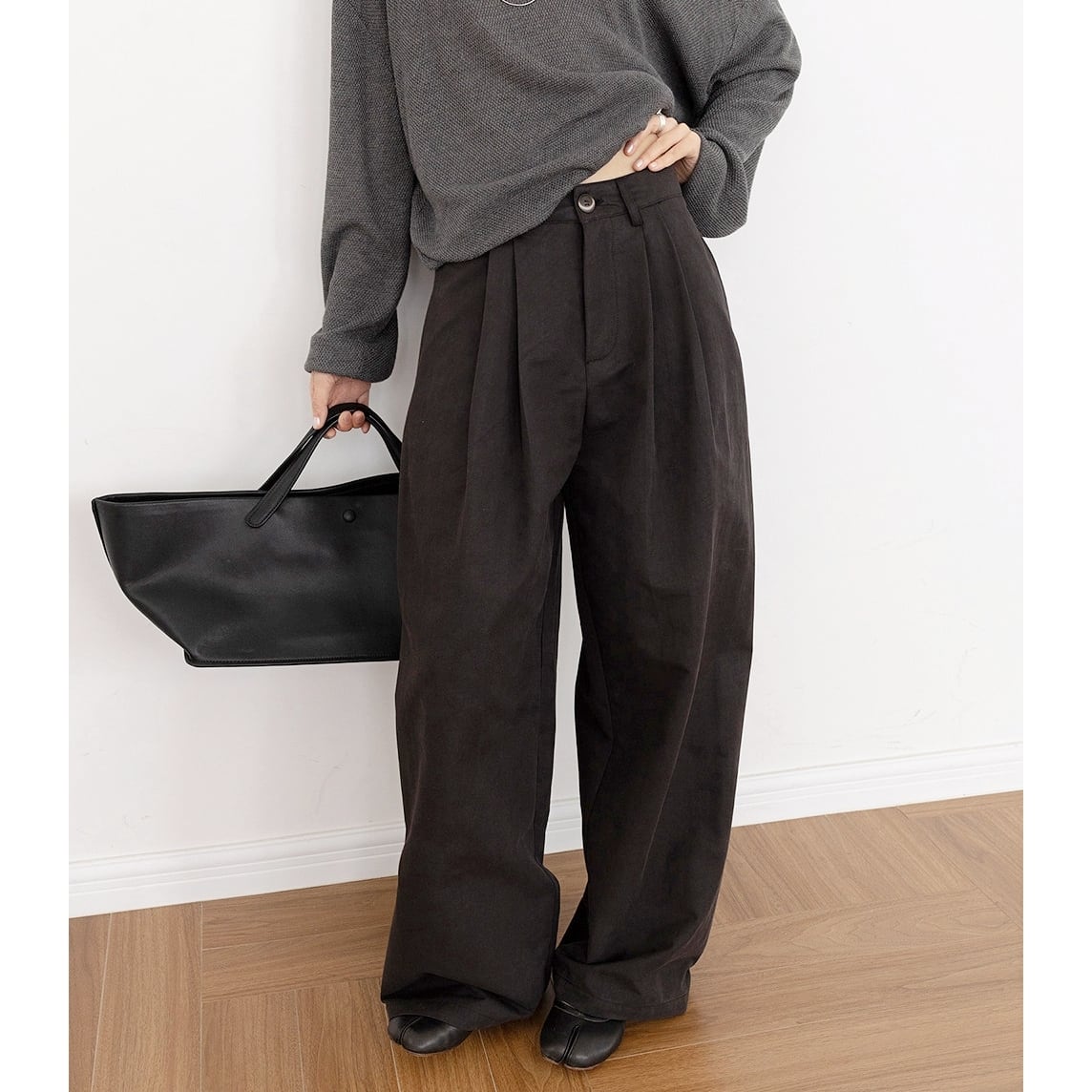 wide tuck pants m-0026