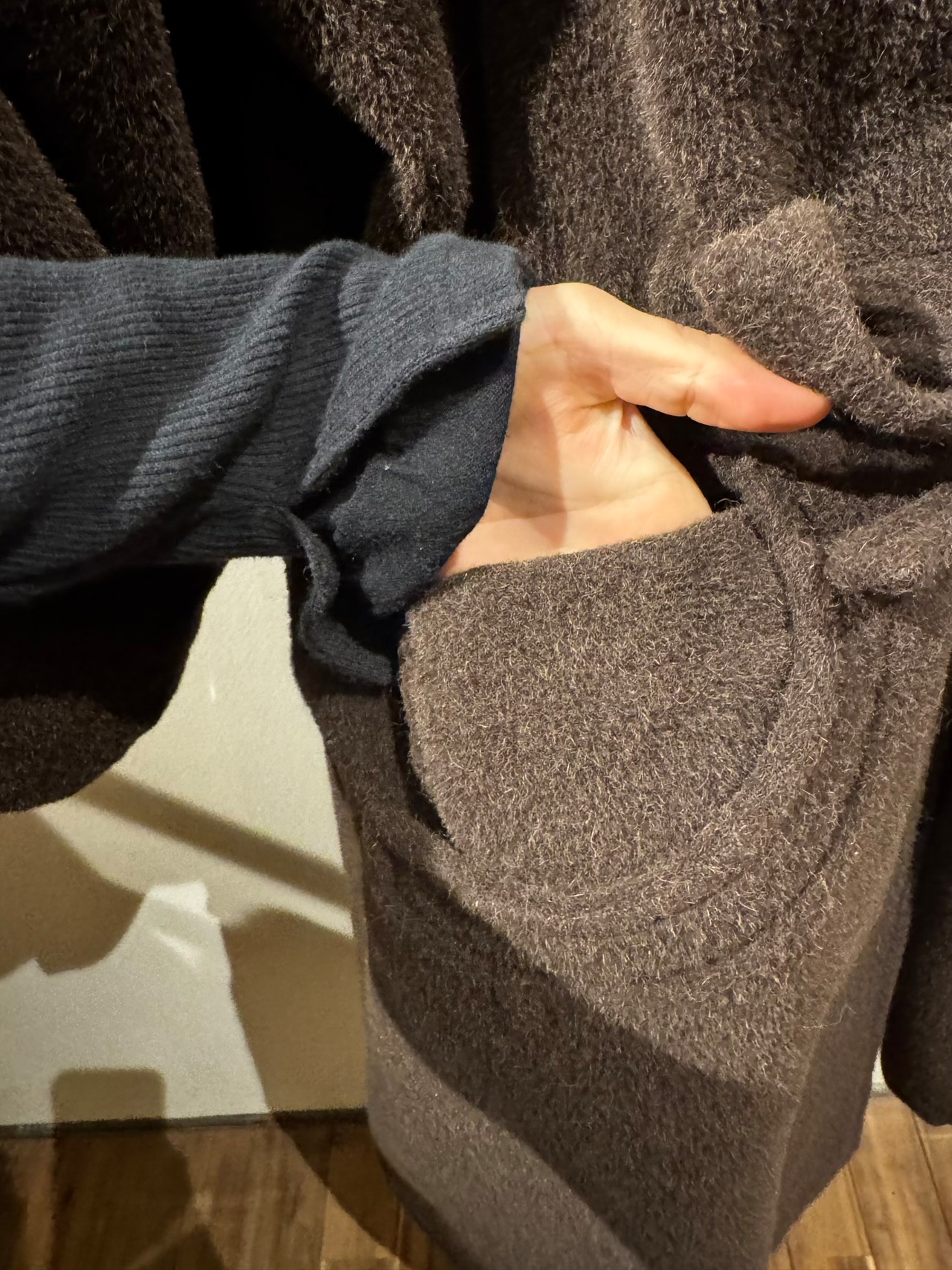 SONIA RYKIEL アルパカ混フーデッドロングコート