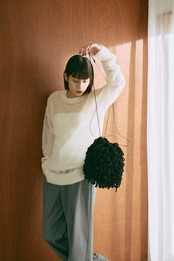 Thick Velvet Loop Monster Mini Bag Hand Knit