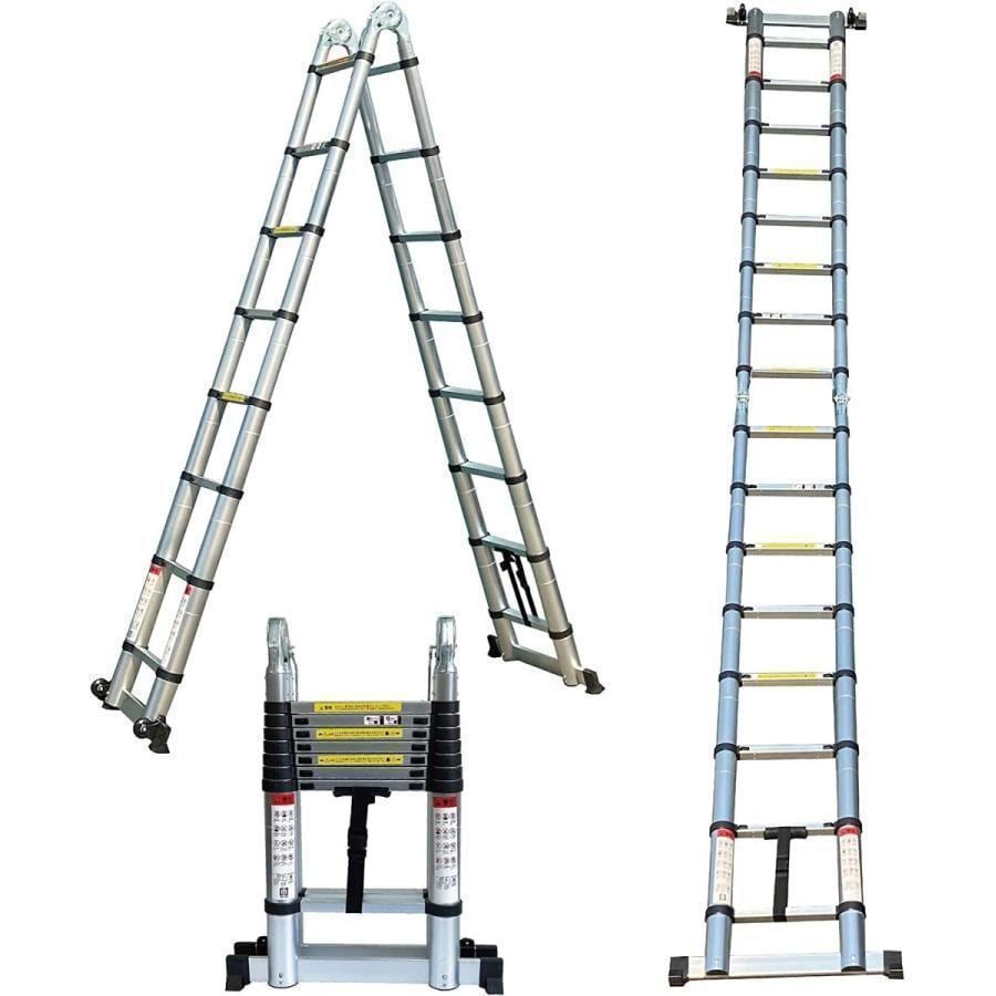 伸縮はしご 2.5＋2.5m 最長5m アルミ製コンパクト 安全ロック搭載30 伸縮はしご 2.5＋2.5m 最長5m アルミ製コンパクト 安全ロック搭載30