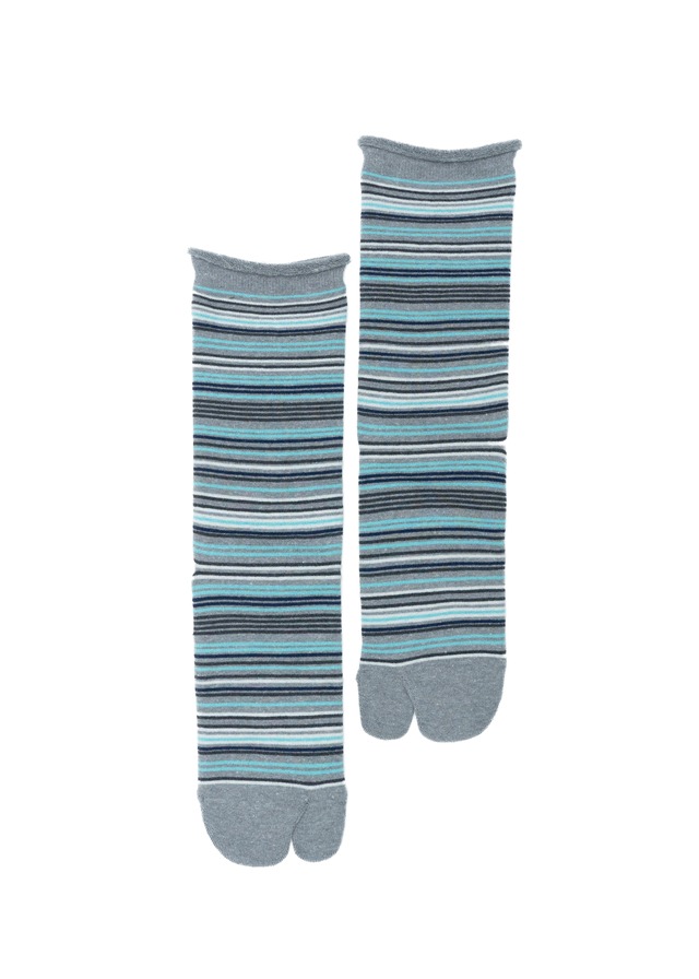 Multi Border Pile Socks(Gary)