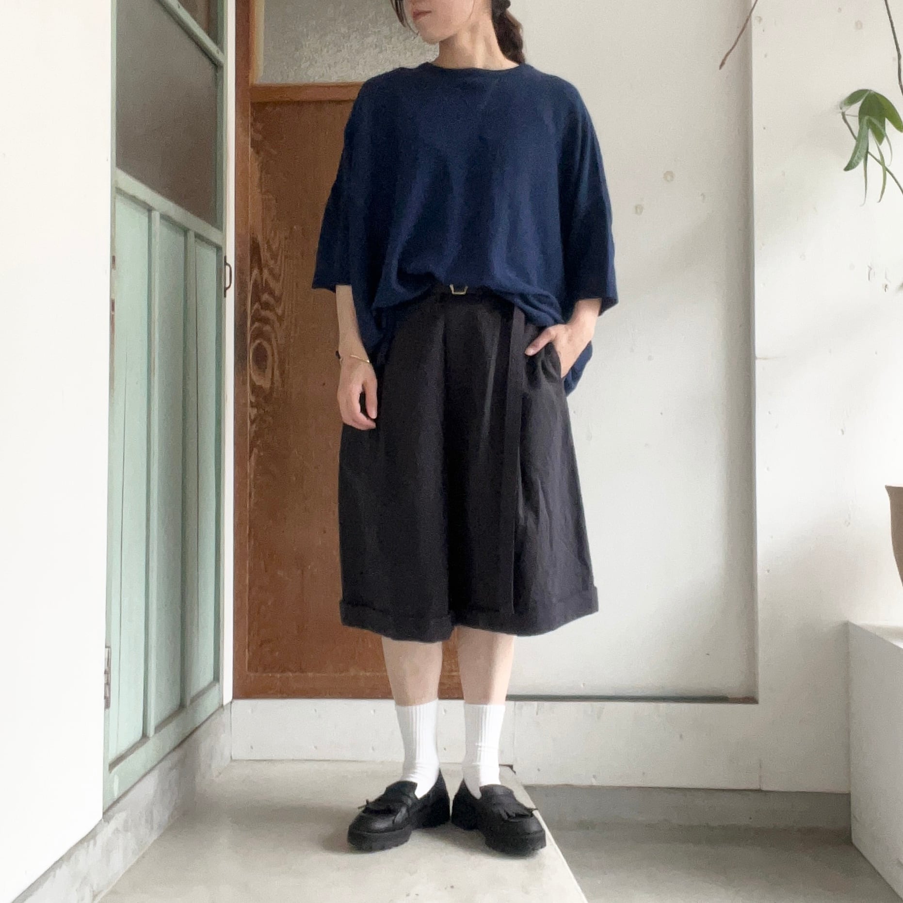 susuri ダークネイビー カットソー M コットンスムースドレスカットソー （ネイビー） -D'URBAN | ダーバン