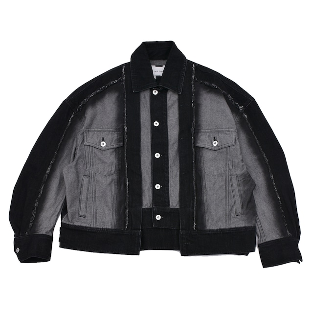 【Feng Chen Wang】RAW EDGE PATCHWORK DENIM JACKET