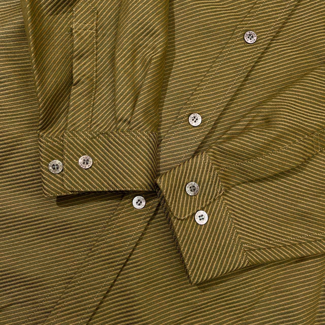 90s シルク RAIKA ライカ ストライプ 長袖シャツ M/メンズ ビンテージ