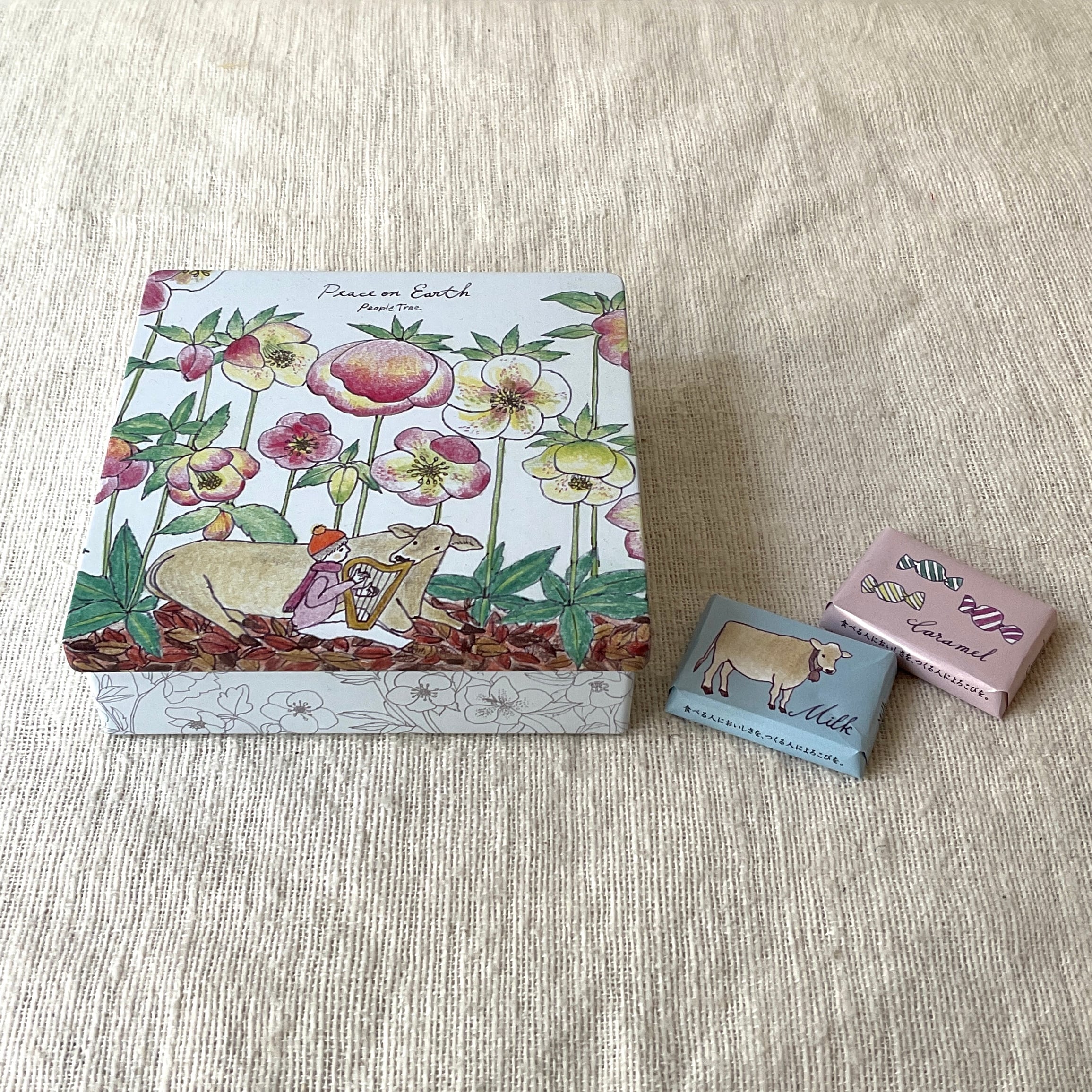 【ピープルツリー】イラスト缶フェアトレードチョコレート
