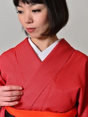 Rumi Rockきもの「ハデカク」レッドアイ 黒×赤　[A551]