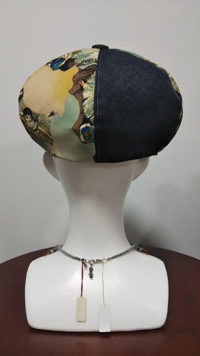 ドガの踊り子 ブルーデニムのキャスケット ハンドメイド bian(ビアン)公式ショップ｜完全オリジナルのハンドメイド帽子やアクセサリーの製作販売