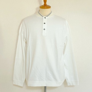 Switch Color Rib Henley Neck Cut & Sewn　Off White