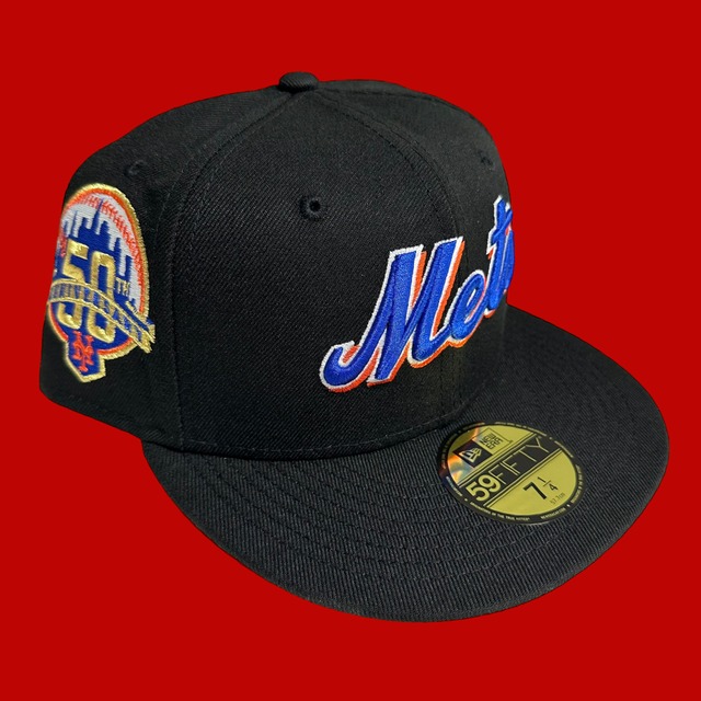 New York Mets 50th Anniversary New Era 59Fifty Fitted / Black (Gray Brim)