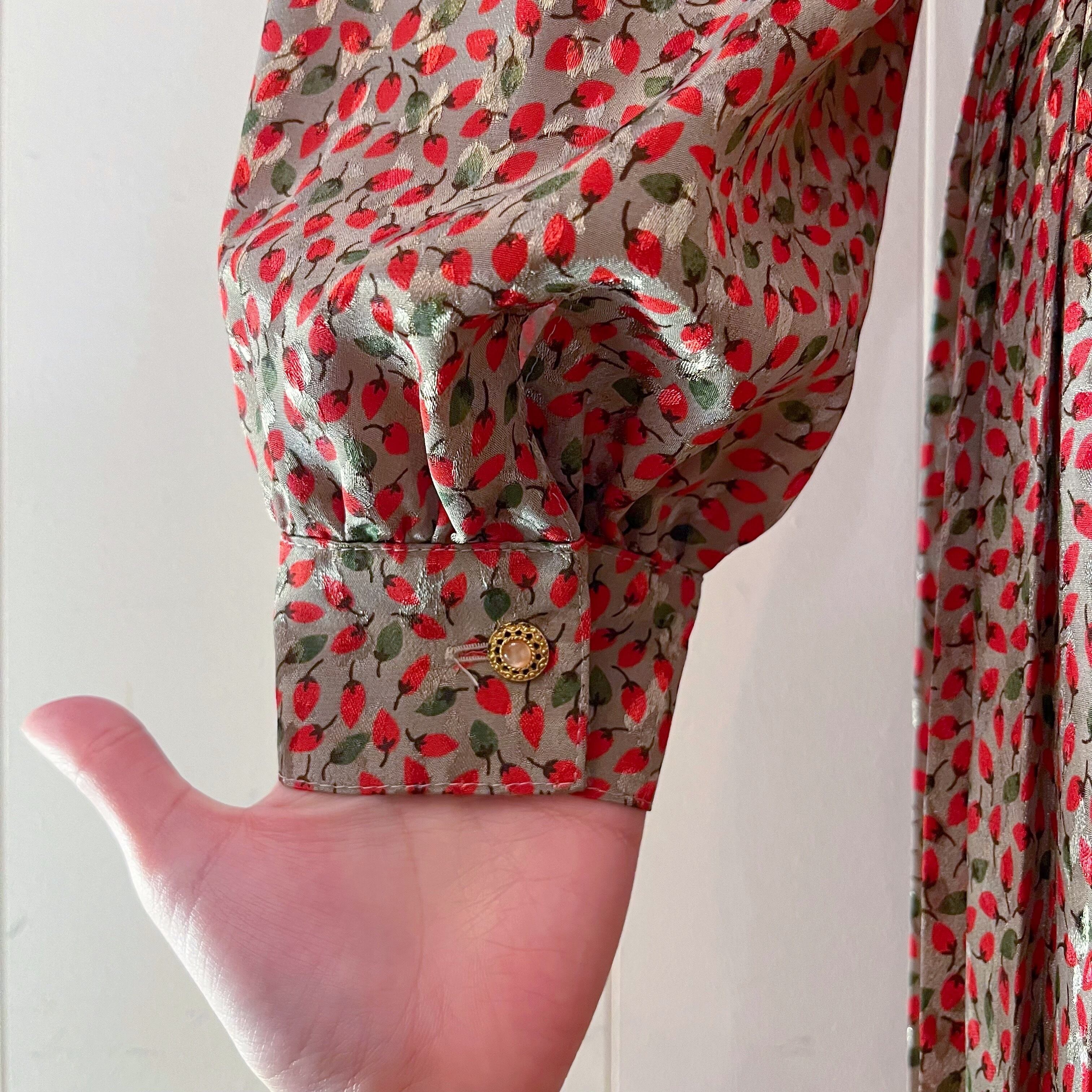 mini strawberry gold button one-piece