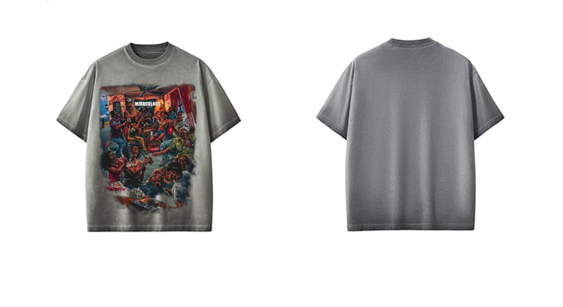 ヴィンテージ加工 グラフィック オーバーサイズ 半袖Tシャツ メンズ