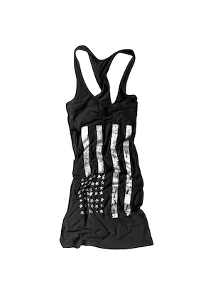 【CinderVein】SSS Flag Silver Print Tank Top