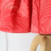 フラダンス 衣装 CC Fashions CCファッション ワンピース ドレス レッド系 ハワイ製 ピンク系 モンステラ柄 植物柄 ハワイアンプリント ハワイアンダンス ハワイアン アロハ フラ ダンス レッスン 練習 フリル 赤 華やか 鮮やか かわいい おしゃれ 練習着 レッスンウェア