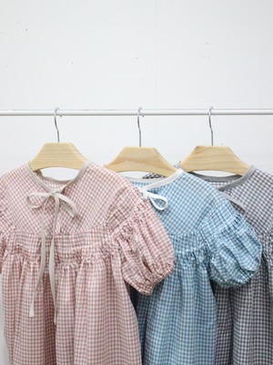 apricot life  tack tack tack  Gingham  Kids dress  " S "