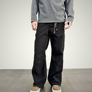 オールドウォッシュヴィンテージレトロダメージ加工ビッグポケットパンツ　1186