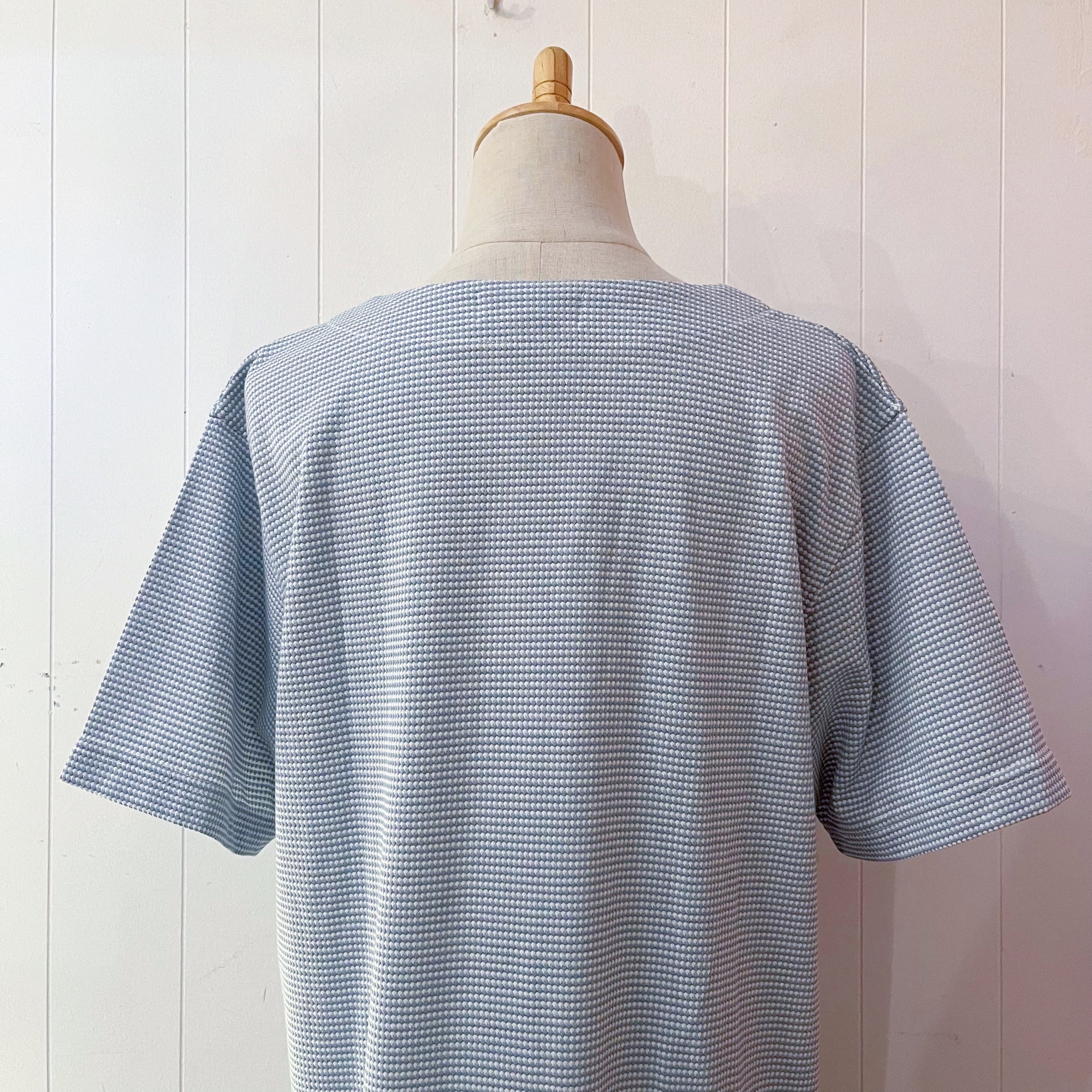 doll applique light blue one-piece