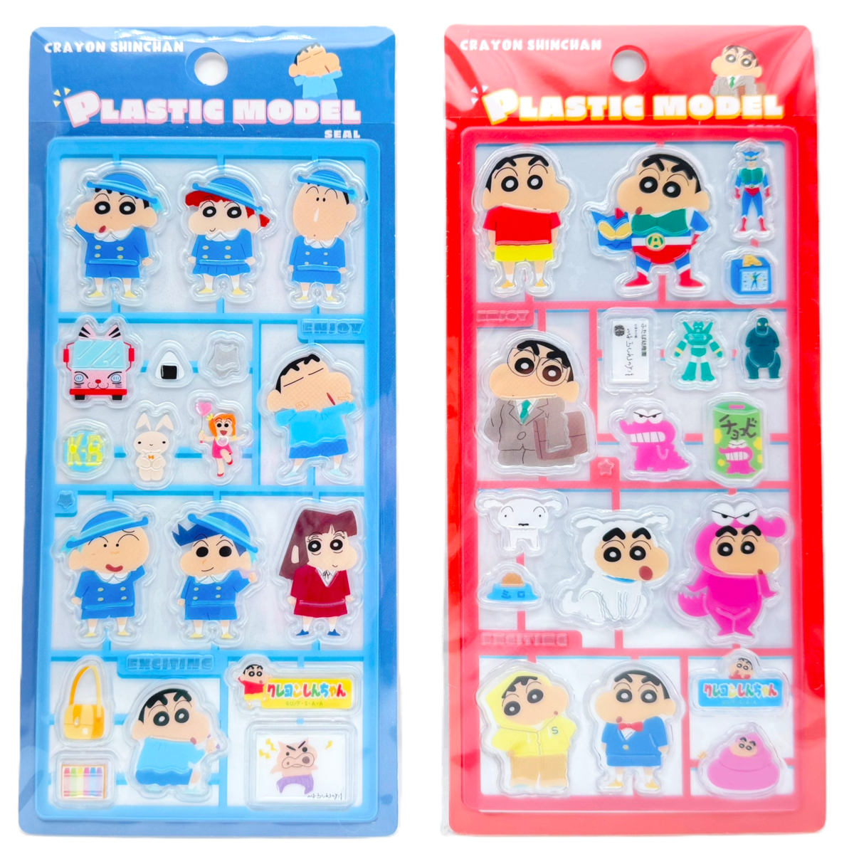 1－クレヨンしんちゃん プラスチックモデル風シール 2種類セット