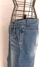 Slit design low rise denim skirt Made in U.S.A