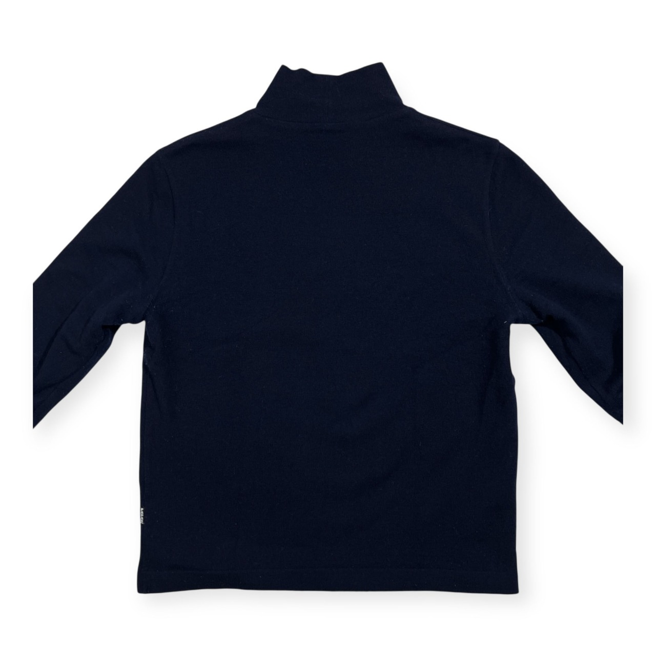 PAPAS PLUS パパス プラス レイヤード風 デザイン ハイネック ウールニットセーター サイズ M /ネイビー×グレー/メンズ/日本製