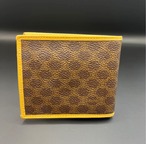 CELINE マカダム柄 総柄 レザー 二つ折り財布