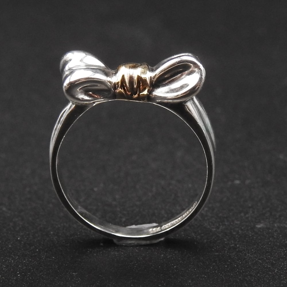 正規品〕TIFFANY&CO. ティファニー リボンモチーフ コンビリング 指輪 