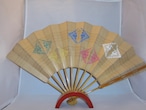 向鶴の飾り扇(ビンテージ) cranes pattern vintage fun(made in Japan)(No20)