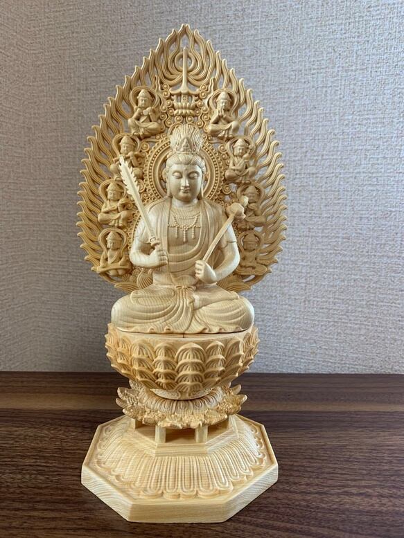 仏教工芸品 総柘植材 時代彫刻 古美術 木彫仏教 精密彫刻 仏師で