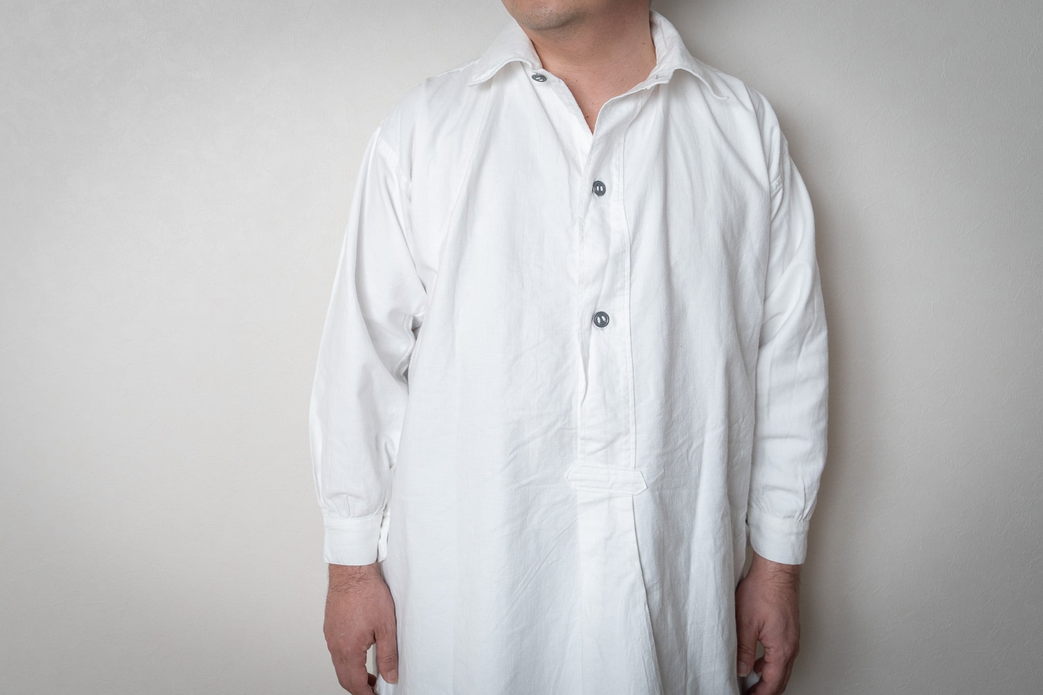 DEADSTOCK】30's Swedish Army Hospital Marine Shirt 実物