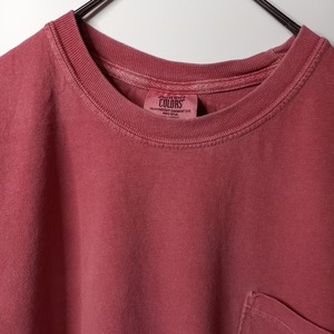 COMFORT COLORS　クルーネック　ポケットTシャツ　くすみレッド　M