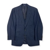 90s ビンテージ Baker St. ベイカーストリート リネン セットアップ スーツ 90-78-170A5/76 /ネイビー/C-TK83/メンズ/裾ダブル/上下