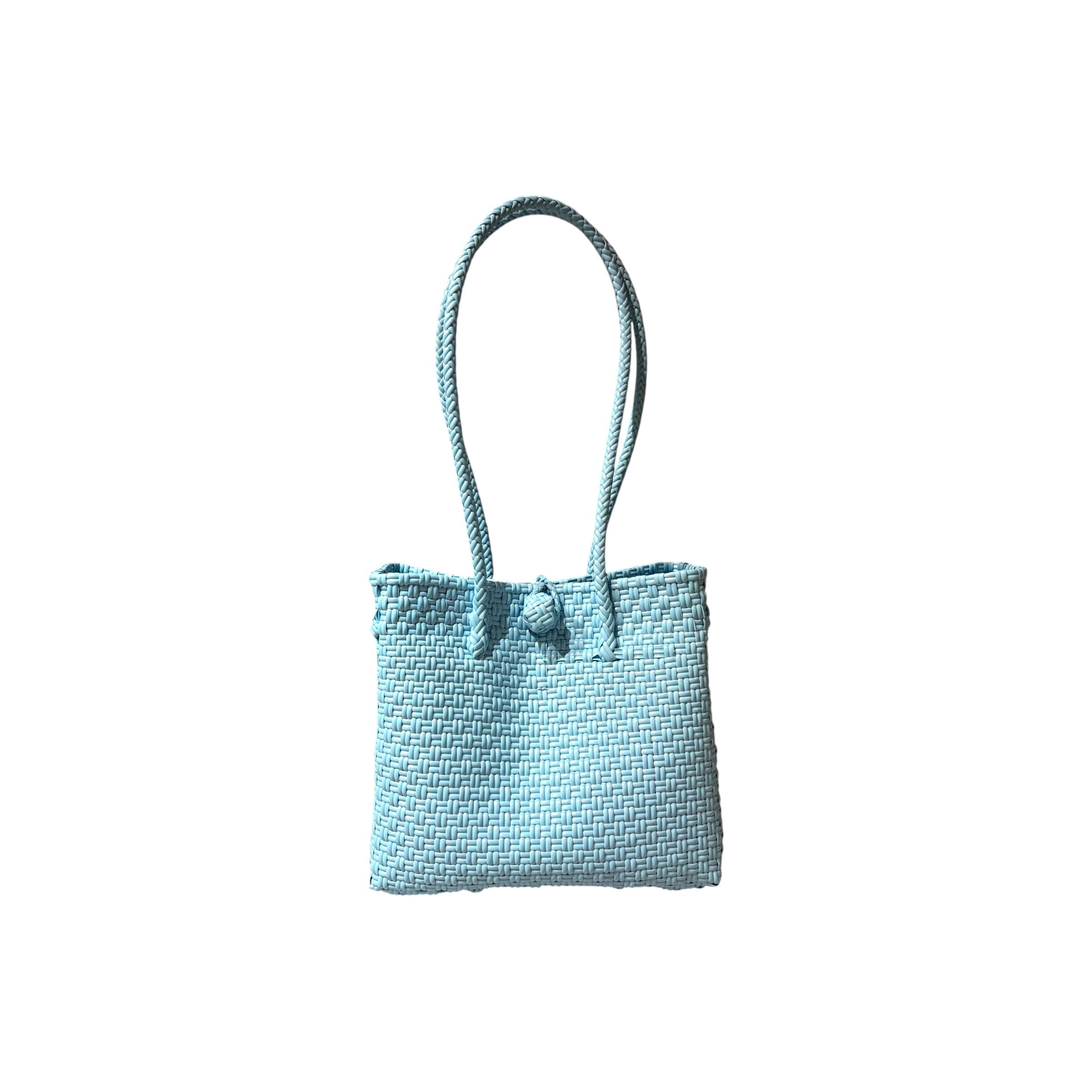 SQUARE TOTE BAG - LIGHT BLUE / LONG HANDLE / S