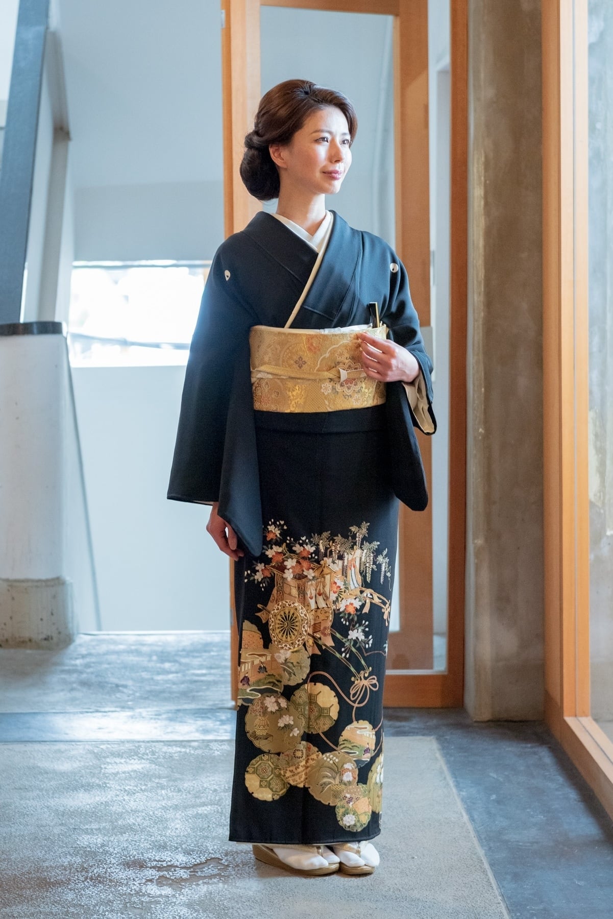 訪問着　フルセット　御所車　熨斗　紐模様　四季草花　着物　L1 訪問着 フルセット 御所車 熨斗 紐模様 四季草花 着物 L1 - メルカリ