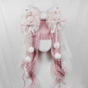 ♡【全4色】MAID 3way マシュマロリボンの夢色フリルレースリボンヘアクリップ white ♡