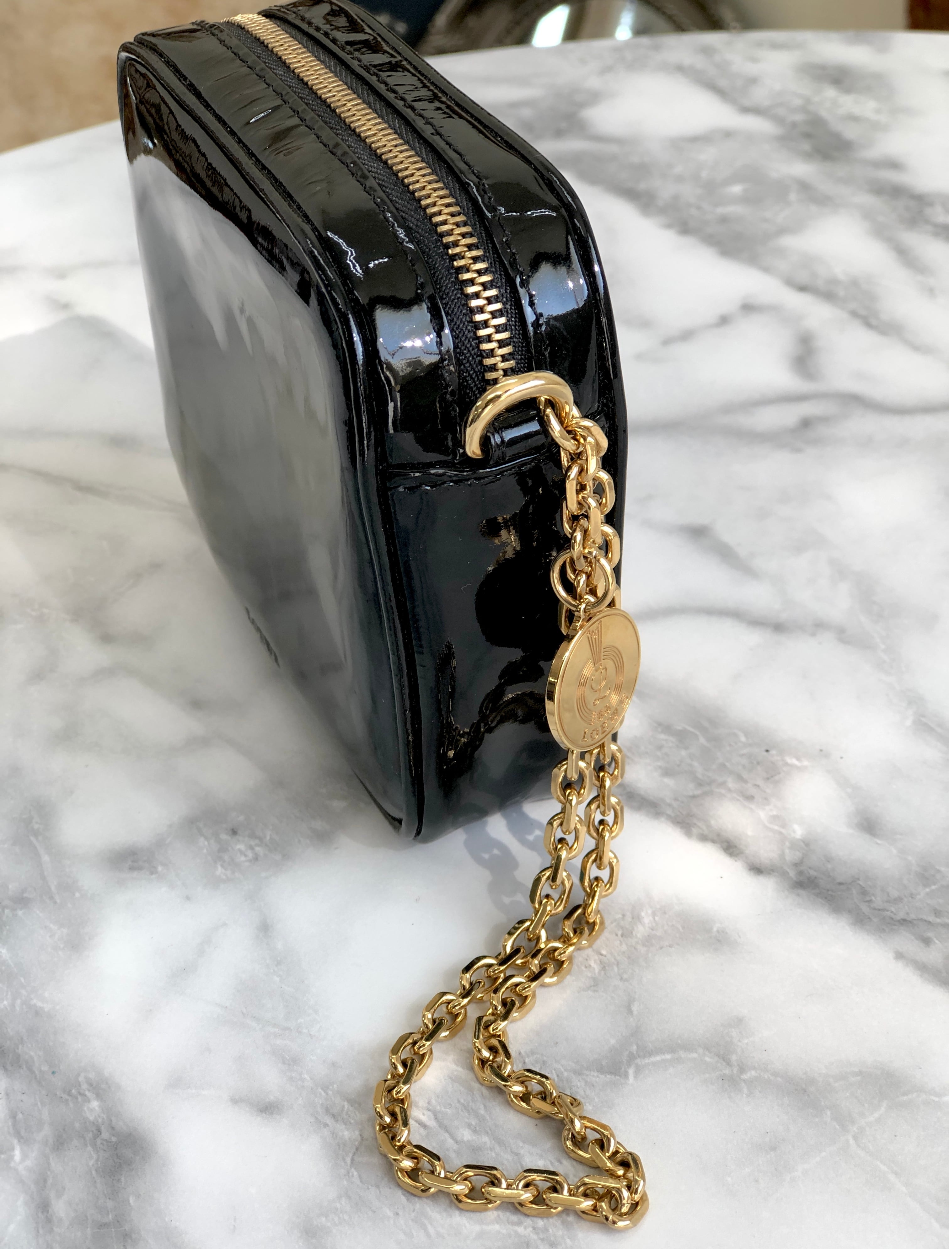 LOEWE  ロエベ エナメル チャーム アクセサリーポーチ ハンドバッグ ブラック vintage ヴィンテージ オールド cg2mth