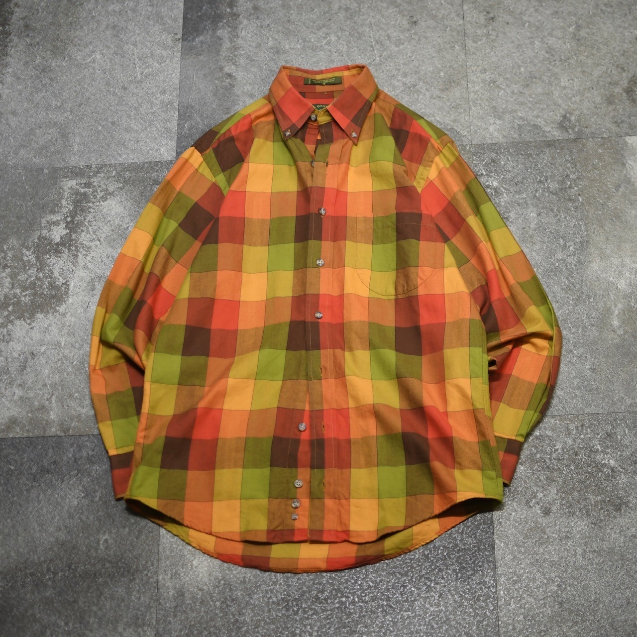 ORVIS block check button down shirt