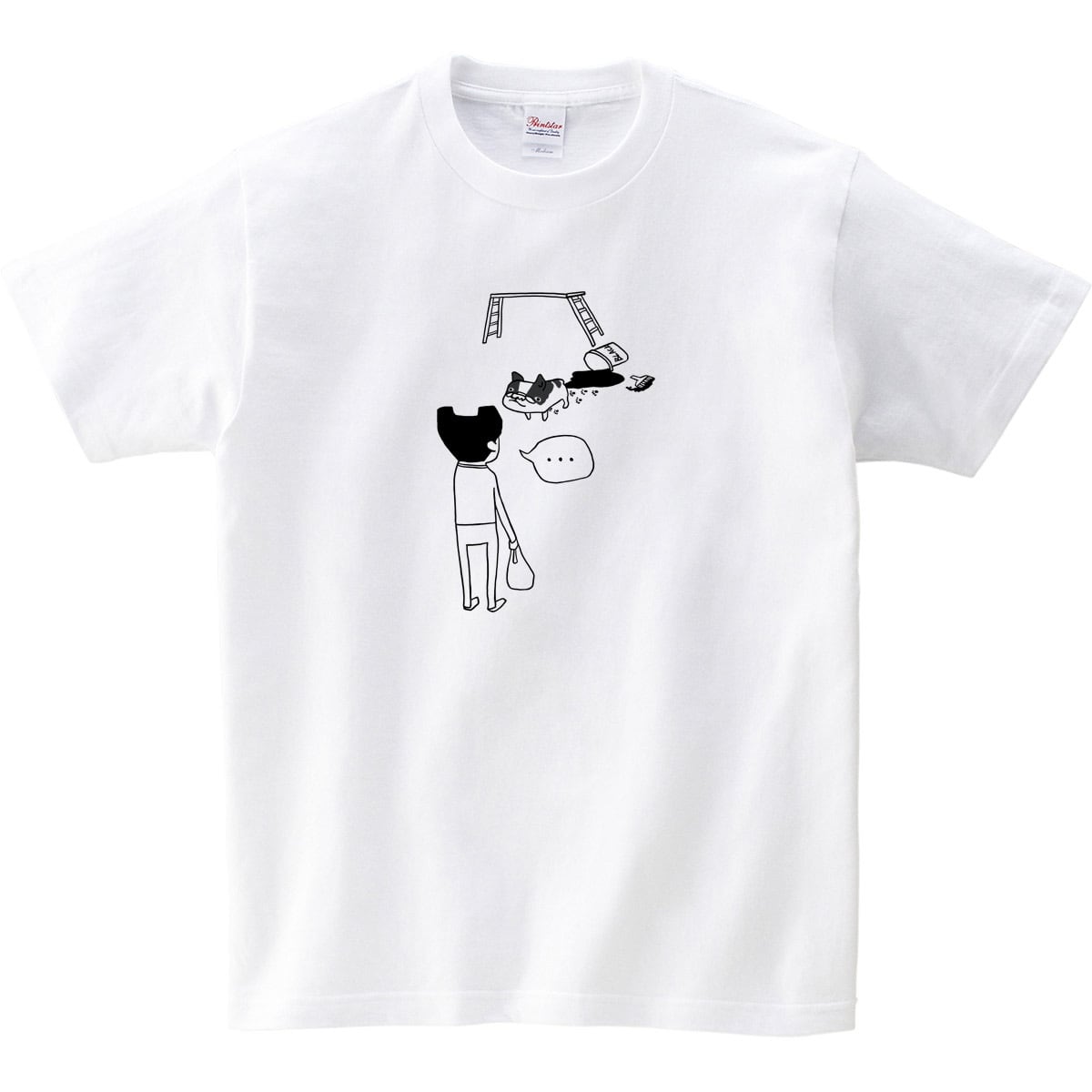 犬と飼い主 やらかしフレブル Tシャツ dog55 犬 ブヒ フレンチブルドッグ 服 ゆるい イラスト おもしろ Tシャツ